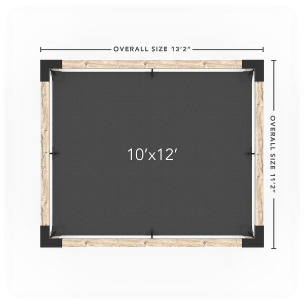 Pergola Kit With Shade Sail For 6x6 Wood Posts _10x12_graphite _10x12_crimson _10x12_denim _10x12_white