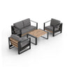 Modern Muskoka Slim 4 Piece Loveseat Set